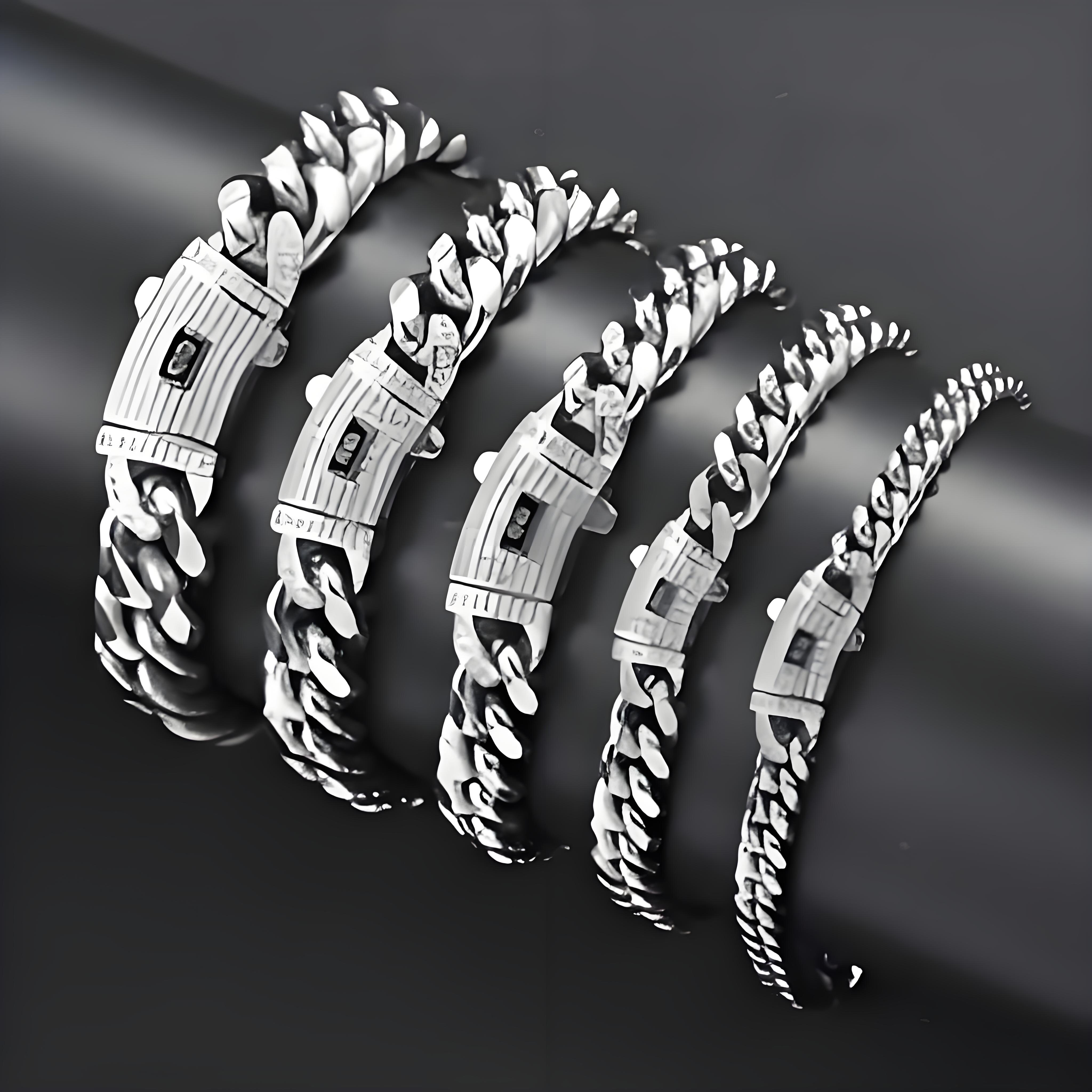 Stainless Steel Cuban Necklace 14k PVD gold plated Maimi k Chain Zircon Buckle Hiphop Bracelet Jewelry Set for Men Free shipping Free shipping