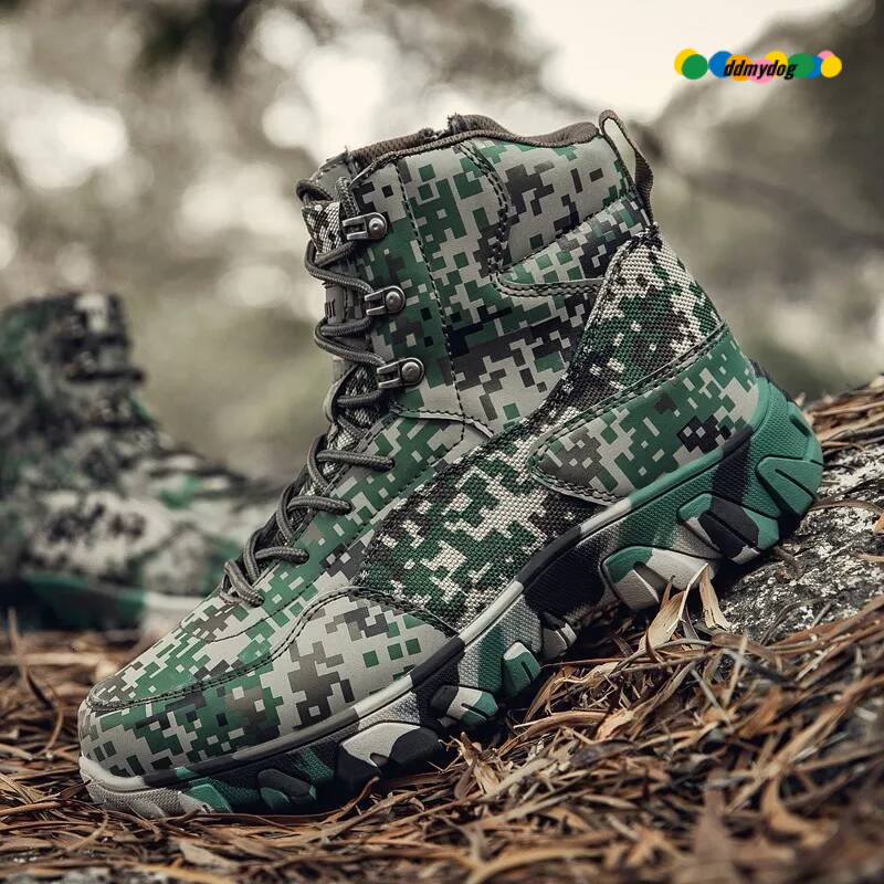 Men's Shoes, Outdoor Beach Shoes Rubber Soled Midsole Green Military Hiking Ankle Boots Design ddmydog