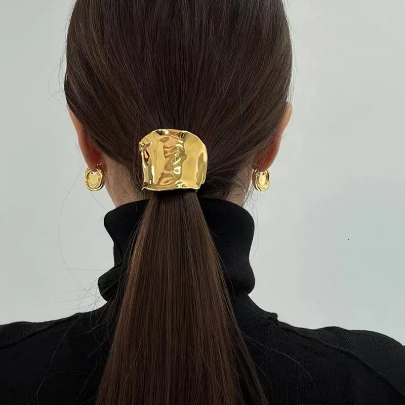 Korean Metal Irregular Concave-Convex Lava Insert Hairpin for Women Retro High-Quality Ponytail Holder Hairpin Headdress 250716