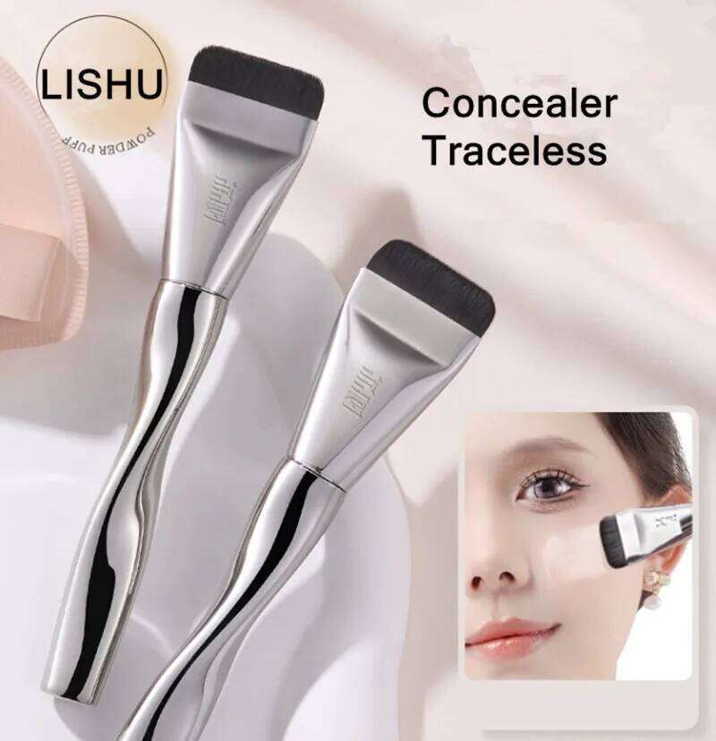 LISHU Flat-head Foundation Ultra-thin Contour Blending Seamless Concealer Facial Mask Brush Beauty Applicator Tool X250717