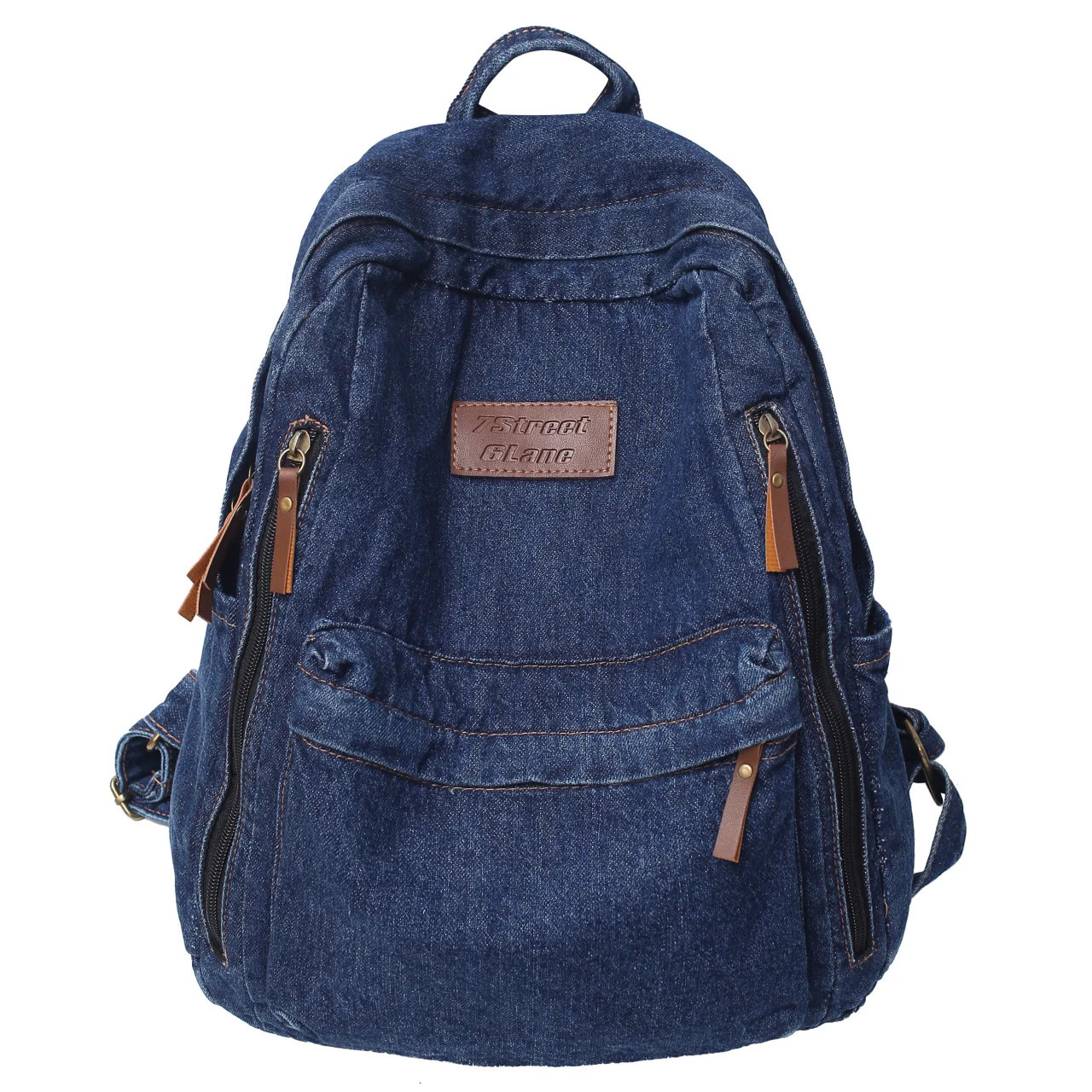 Denim Fashion Backpacks for School Trend Student Jeans Bag Multi Pockets Large Capacity Rucksack Mochila De Escola Feminina 250714