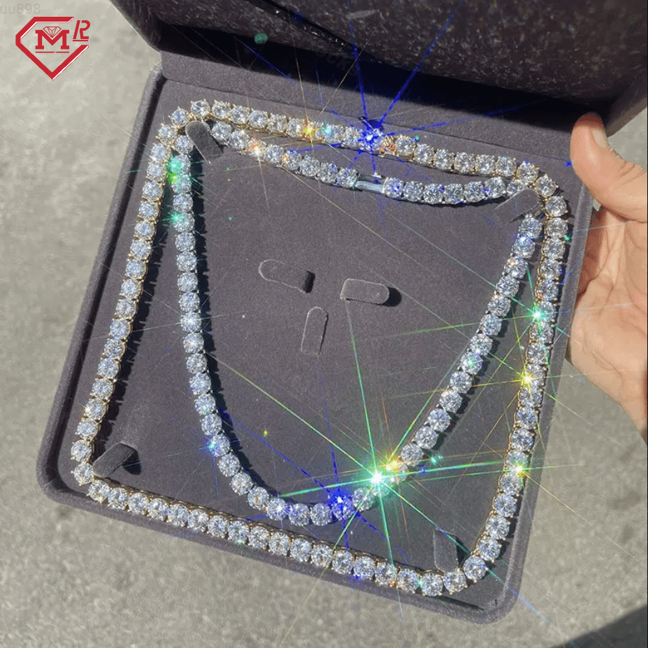 Ready to Ship 2-6mm Tennis Necklace Bracelet 925 Silver VVS Moissanite Diamond Tennis Chain