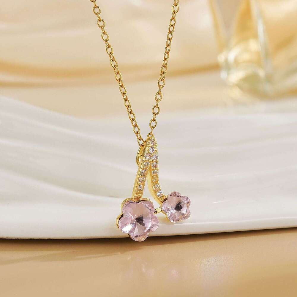 New Fashion Geometric Design Flower Necklace For Women, Light Niche High-End Sense Accessory, Summer Fresh Collarbone Chain Ed2