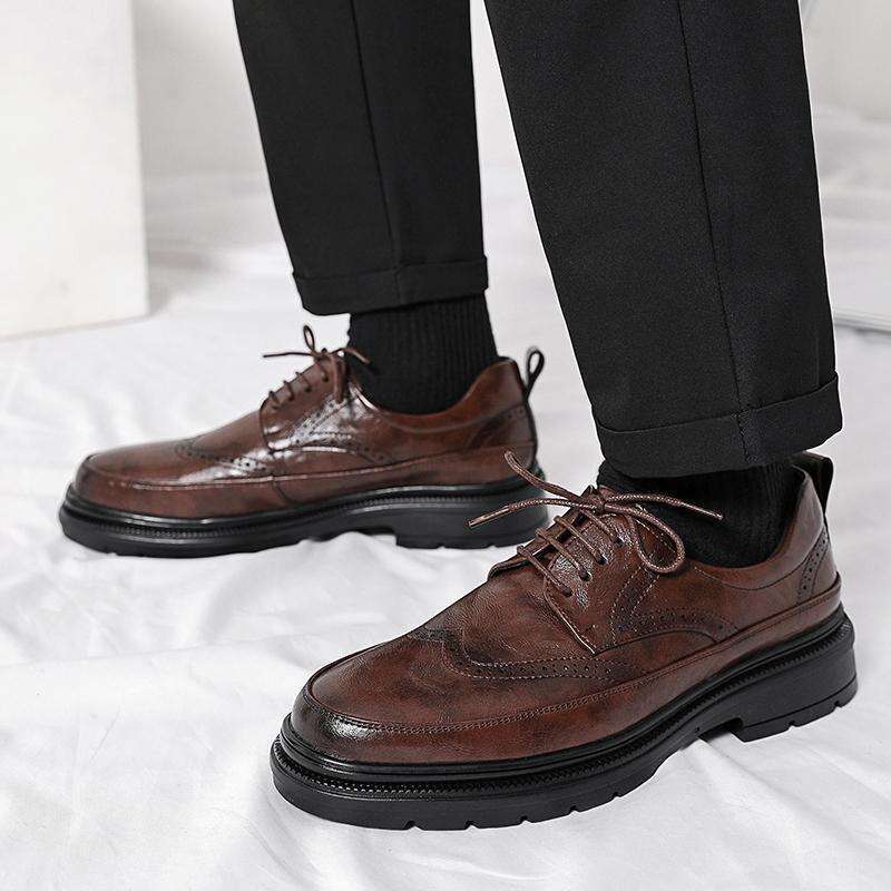 New Men's Business Formal Men British Style Casual Soft Sole Wedding Suit Leather Shoes