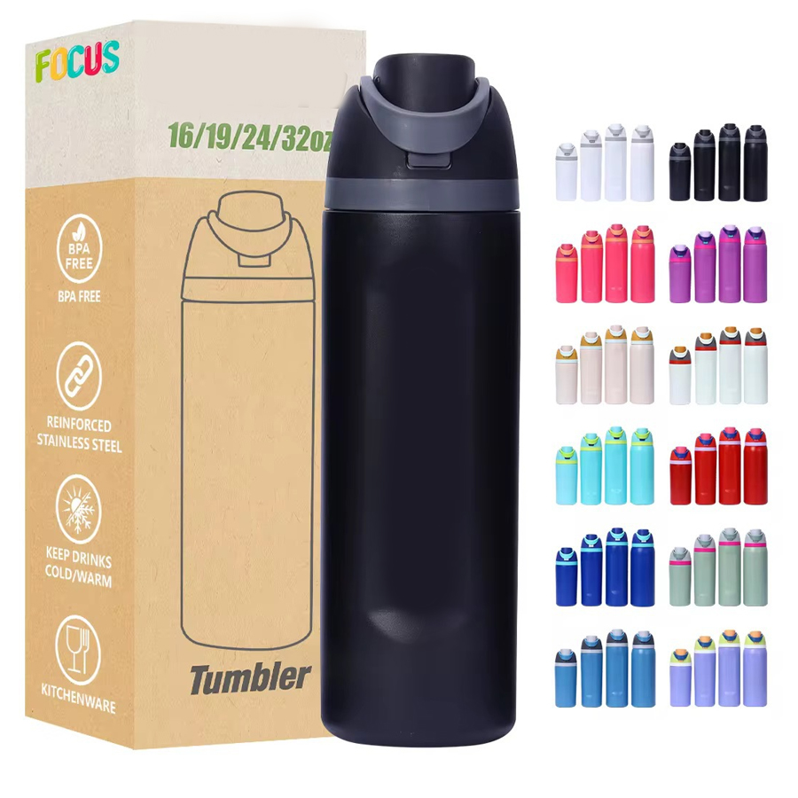 Owala 16oz/19oz/24oz/28oz/32oz FreeSip Insulated Cup Stainless Steel Water Bottle with Straw BPA-Free Sports Water Bottle Great for Travel Thermos Cup Women Men 2025