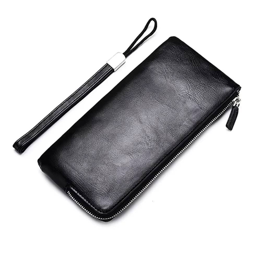 New Business Style Mens Clutch Large Wallet Soft PU Leather Male Wristlet Pack Bag Elegant Leisure Stylish Hand Bags Man Pouch ddmynov