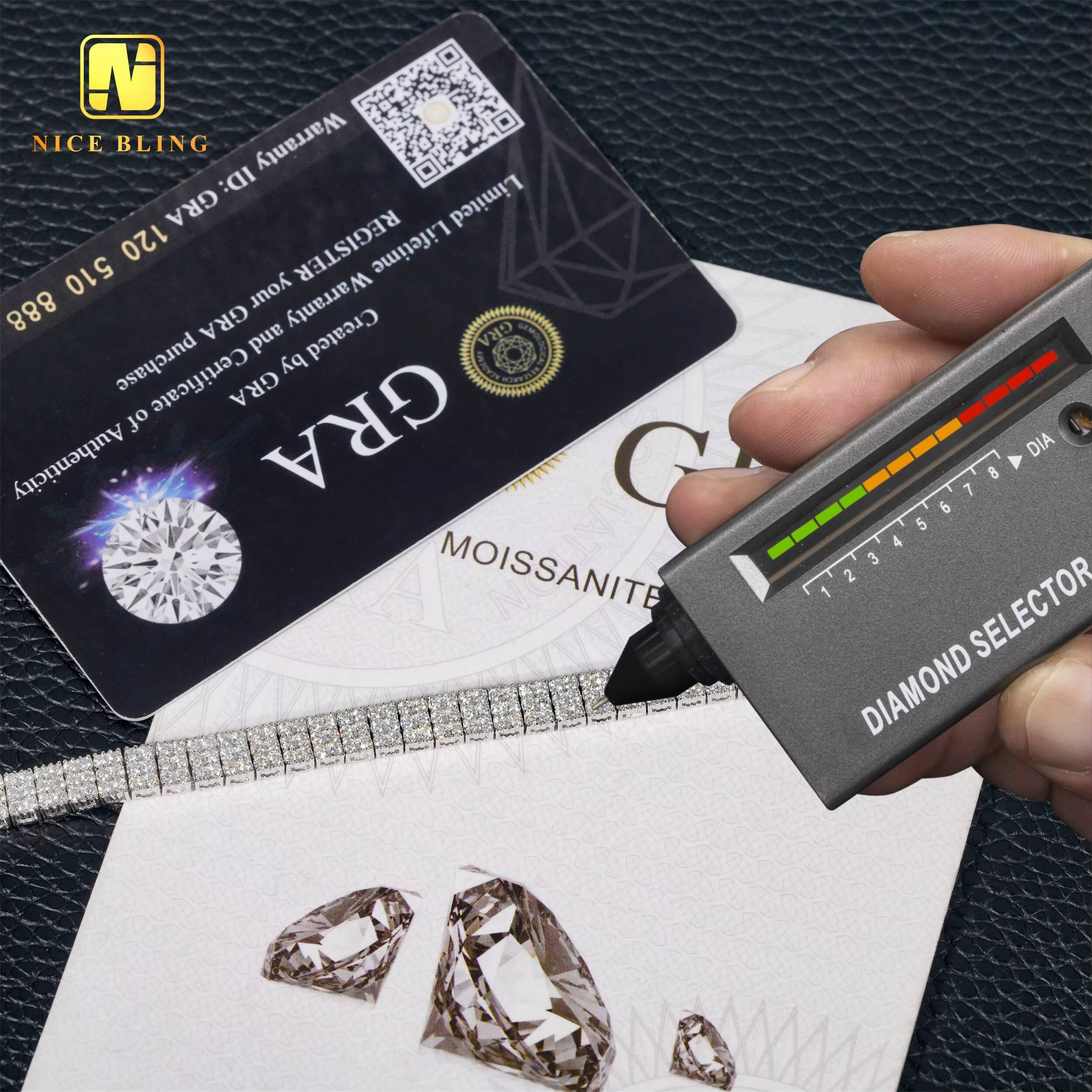 New Arrival 3 Rows Moissanite Tennis Bracelets White Gold Plated Hip Hop Fine Jewelry 925 Silver Diamond Tennis Chain Bracelets