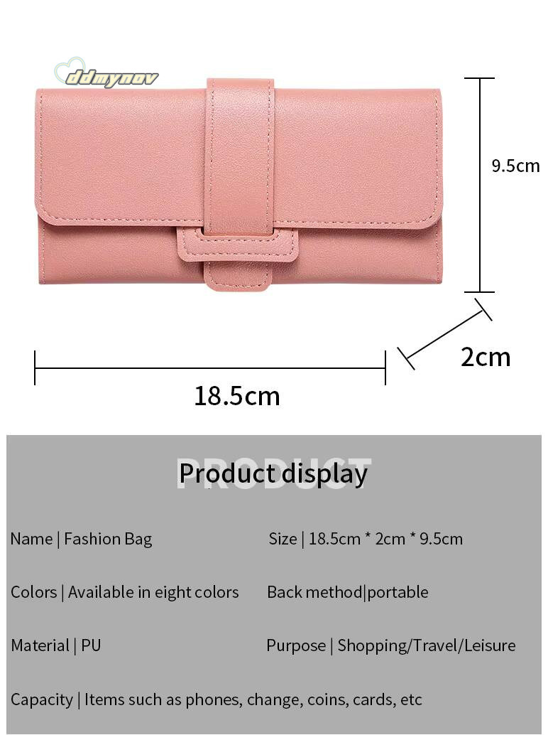 Elegant Womens Long Leather Trifold Clutch Credit Card Holder Ladies Cute Pink Wallet Purse with Zip Coin Pocket ddmynov