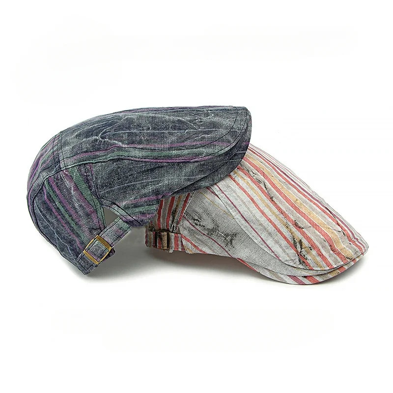 Spring and Summer Cap Womens Personality Graffiti Ink Marks Dirty Cap Mens British Berets Breathable Forward Hat 250716