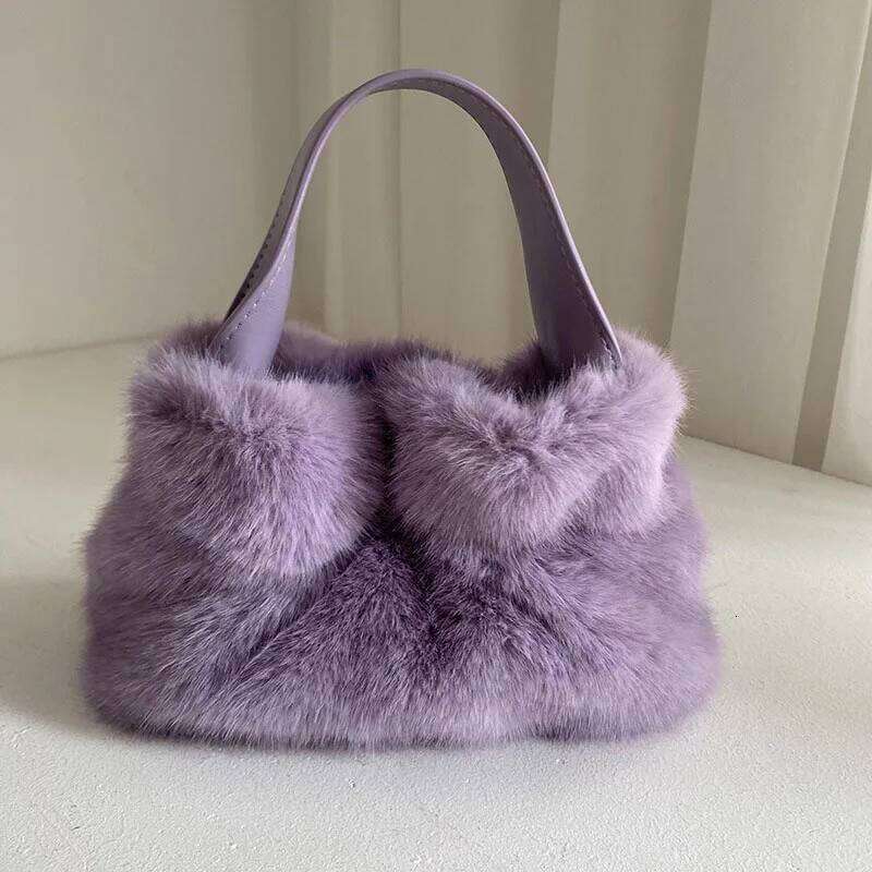 Artificiar Natural New Design Faux Tote Soft Girl Warm Bag Fluffy High Quality Fur Purse