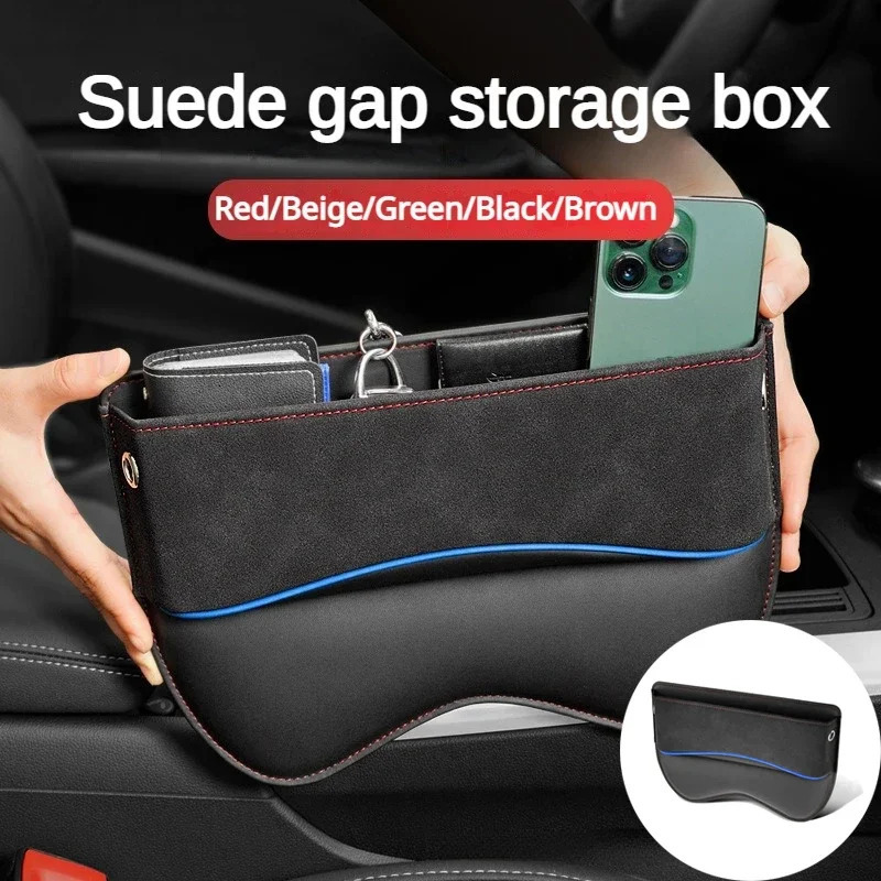 Suede Seat Side Storage Pocket for Car Seat Gap Filler Organizer Box Pu Leather Car Crevice Stowing Tidy Interior Accessories 250715
