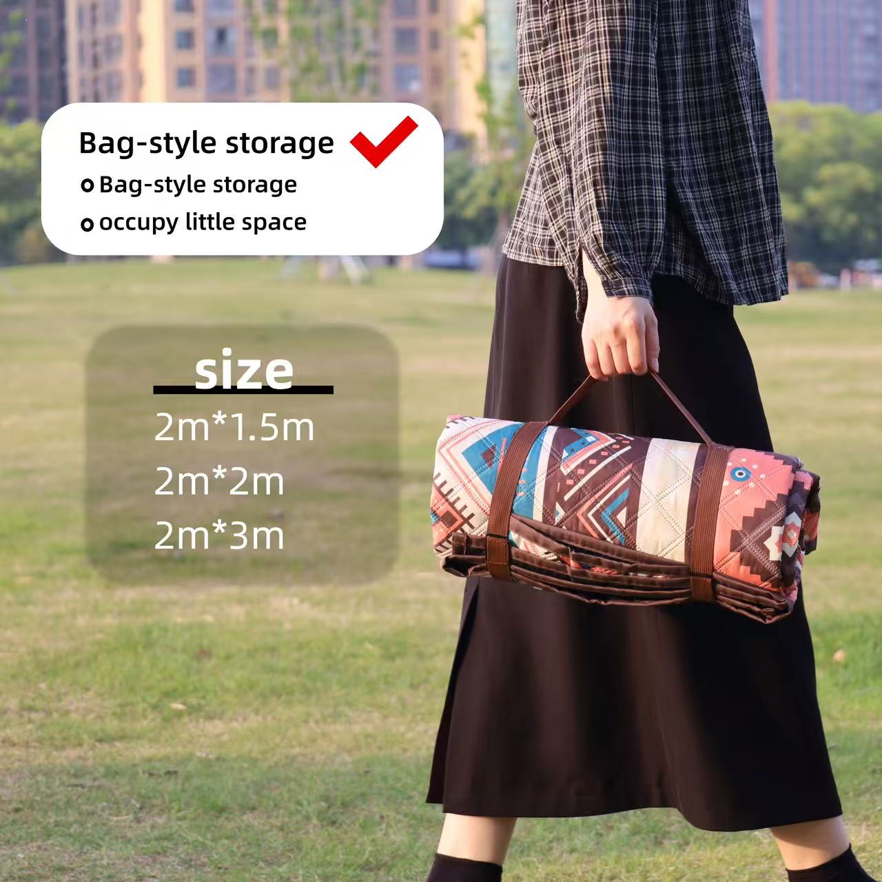 Outdoor moisture-proof mat, thickened picnic mat, camping outdoor waterproof lawn tent, portable floor mat, outdoor beach canvas