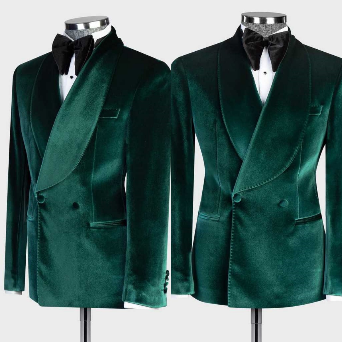 Vintage Velvet Wedding Tuxedos 2 Piece Set Jacket Pants Double Breasted Men Suit Peaked Lapel Groom Wear Party Suits Customized