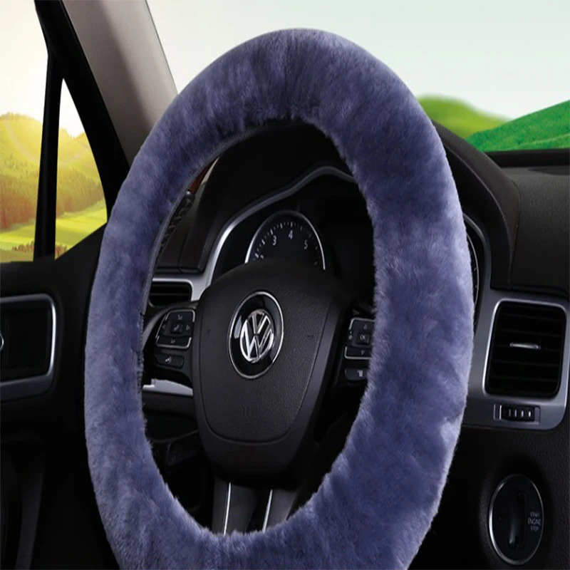 OFLBA Real Fur Car Steering Wheel Cover Auto Australian Sheepskin Steering Wheel Covers Universal Warm 250715