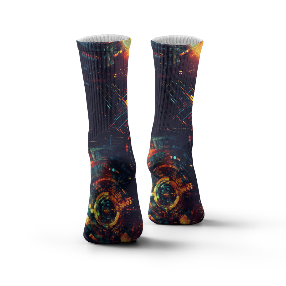 Cyberpunk Tech fashion tube Socks: Trendy Futuristic Vibes