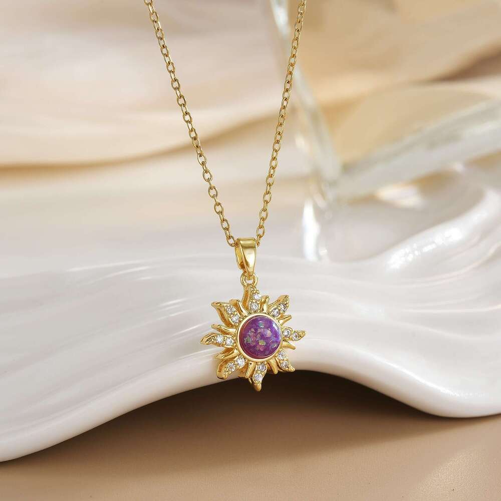 Fashion New Multicolor Pendant Necklace Australian Opal Micro Crystal Inlaid With Zircon Star 2Fb