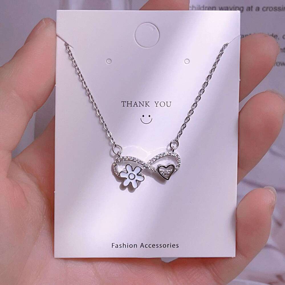Titanium Steel Clavicle Chain Geometric Design Figure-8 Necklace For Women Light Niche High-End Accessories Ins Style Baota Jewelry D82