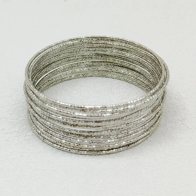 20 Pieces Textured Metal Bangles Set For Women Fashion Jewelry Heavy Trendy Styles Wholesales Accessories Party Gifts 690 250717