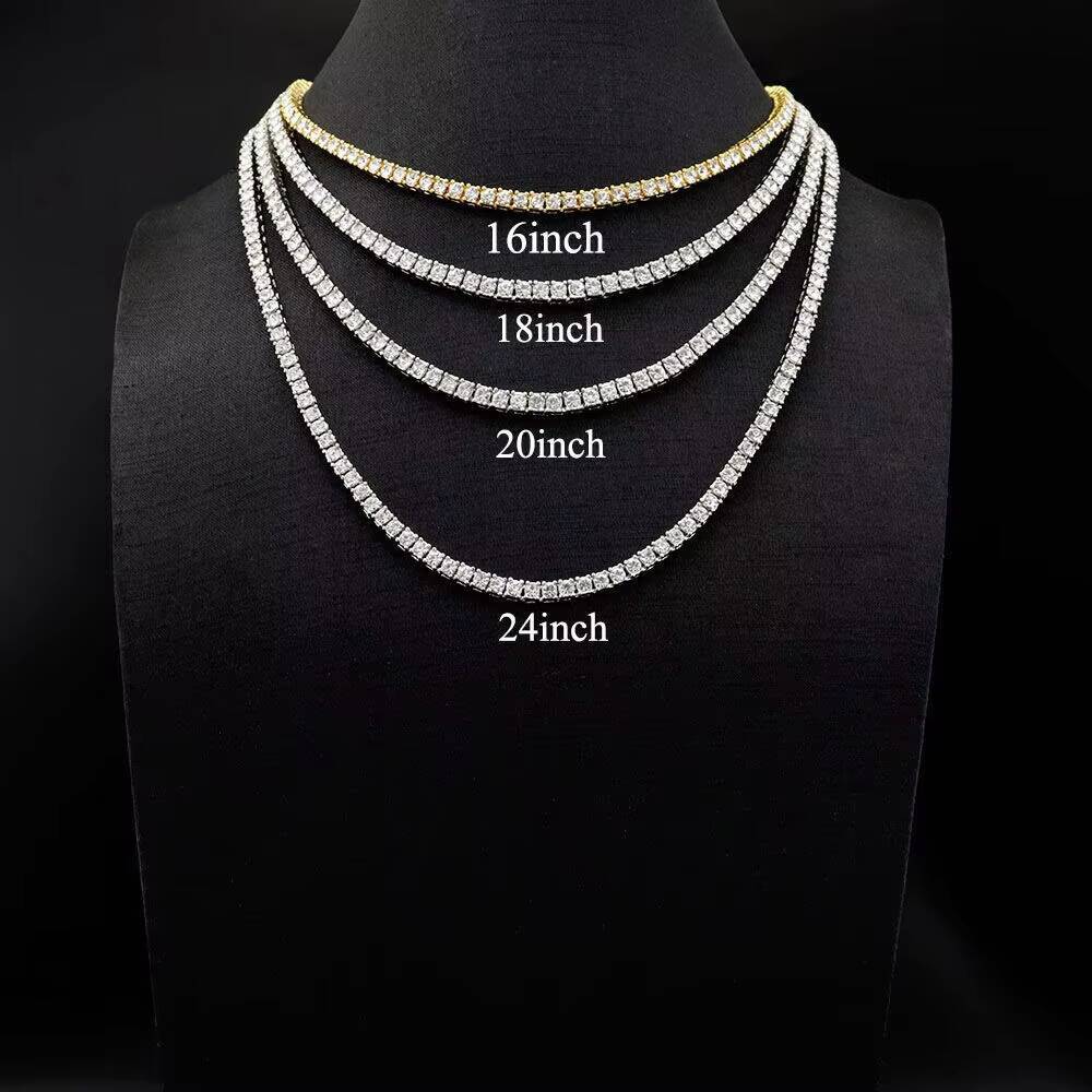 Tennis Necklace Bracelet Pass Diamond Tester Iced Out Bling Moissanite Diamond Hip Hop Jewelry 925 Silver Tennis Chain