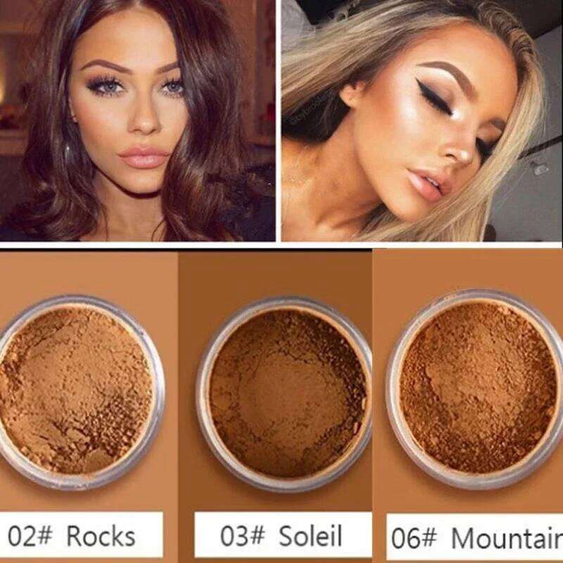 Makeup Loose Setting Powder Matte Mineral Oil-control Long-lasting Face Concealer Finishing Bronzer Contour For Black Dark Skin X2507