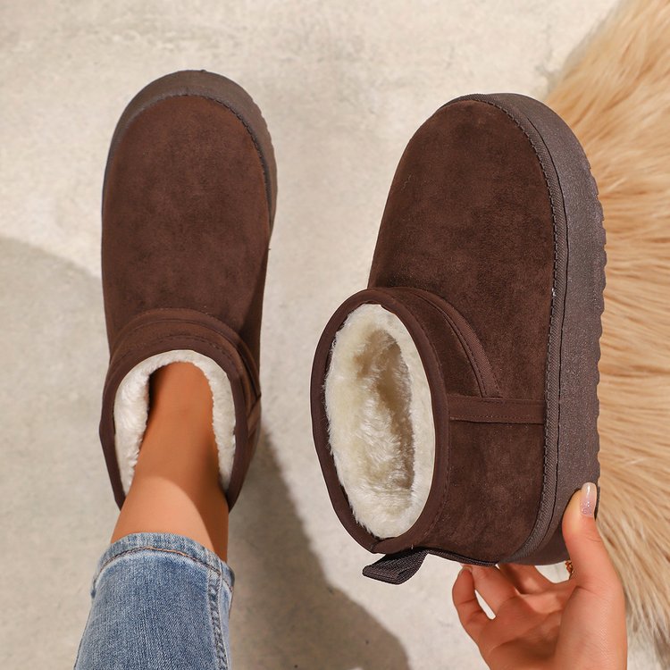 Free delivery designer fashionable plus size European and American winter new style big toe snow boots with thick sole and plush thickening black