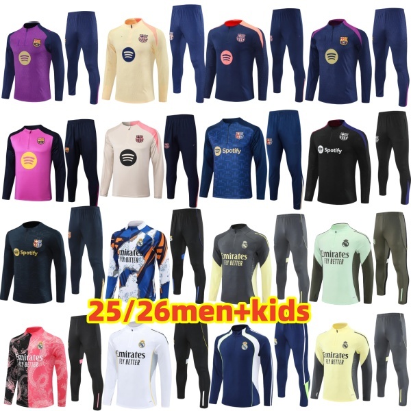 2024 2025 2026 PEDRI barcalona TRACKSUIT Camisetas de Barcelonaes soccer training suit GAVI 24/25/26 Half Zip LEWANDOWSKI men and kids SET barcelone tracksuit outfit