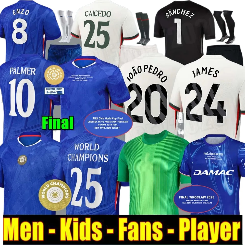 24 25 26 CAICEDO Nkunku PALMER soccer jerseys 2025 Enzo Cucurella football shirt men kids N.JACKSON SANCHO neto Guiu JAMES COLWILL finals Winners Delap JOAO PEDRO