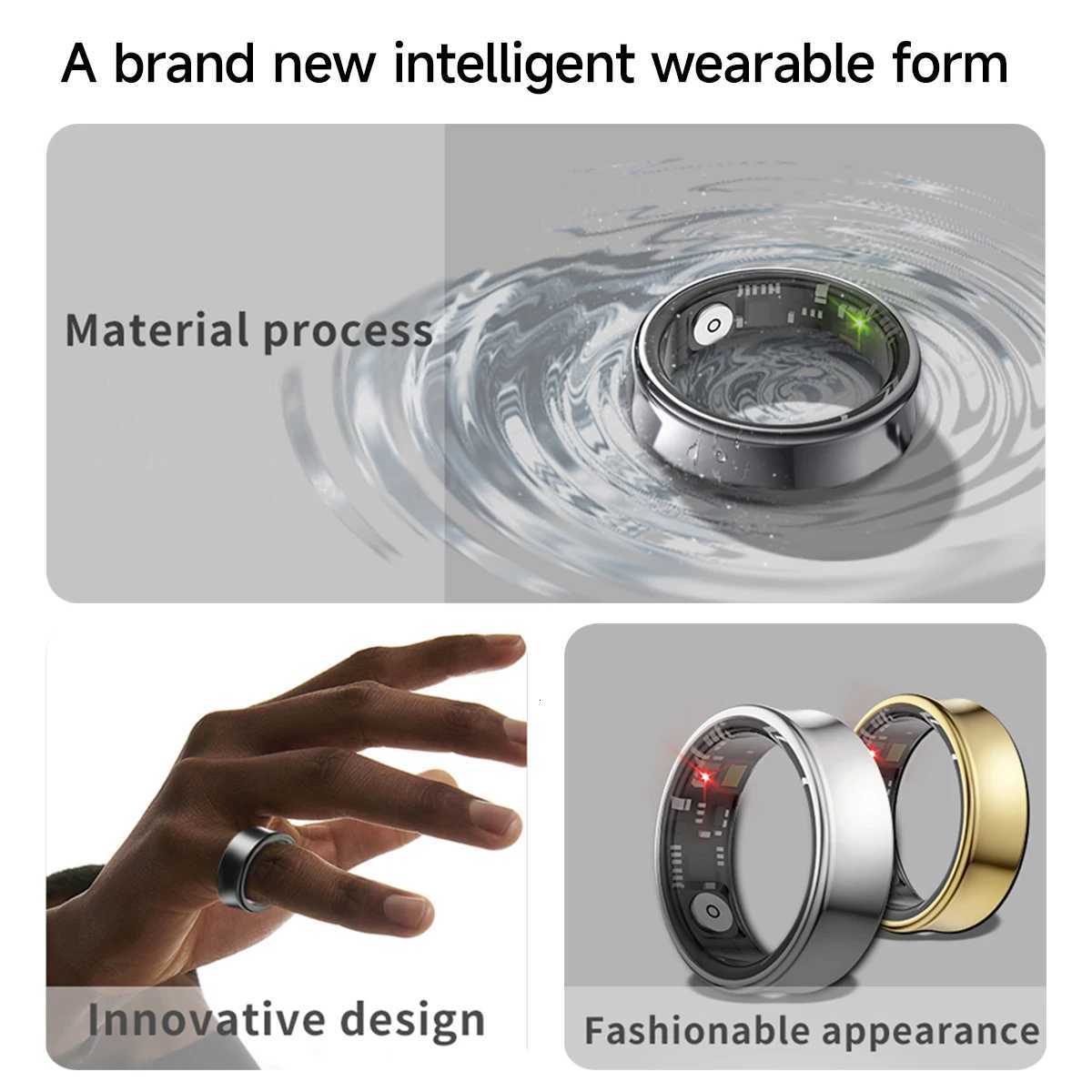 2024 NEW Mens Smart Ring Womens Fitness Tracker Exercise Monitoring Waterproof SmartRing with Video Swiping and Reading W250717