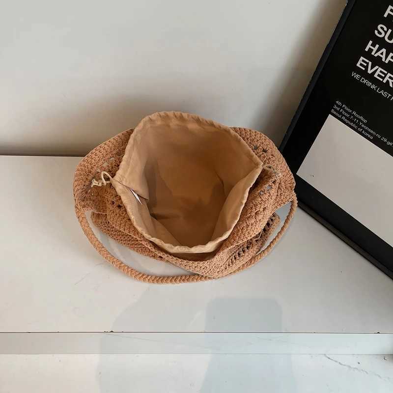 Crochet 2-IN-1 Shoulder Bag Set For Women Raffia Boho Rattan Summer Beach Vacation Tote Bags Knitted Design Handbags Female 2025 Z250717