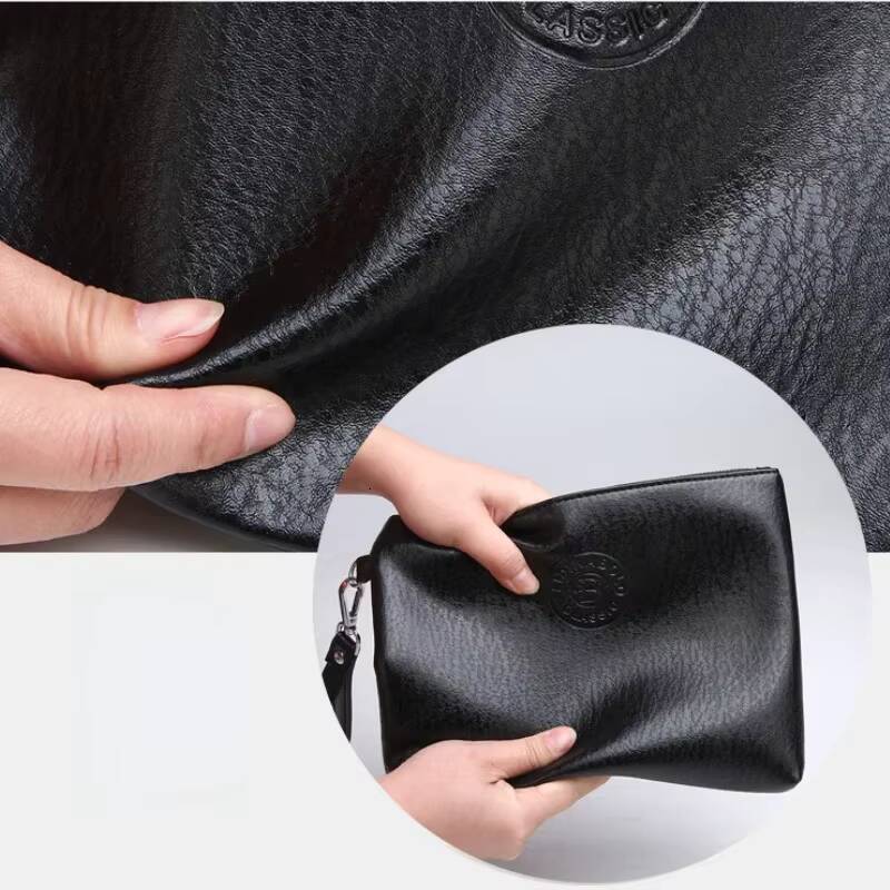 New Business Style Mens Clutch Large Wallet Soft PU Leather Male Wristlet Pack Bag Elegant Leisure Stylish Hand Bags Man Pouch ddmynov