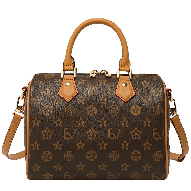 Spring Summer New High-End Feelprinting Vintage Large Capacity Pillow Bag Fashionable Simple Commuting Crossbody Women's Ba