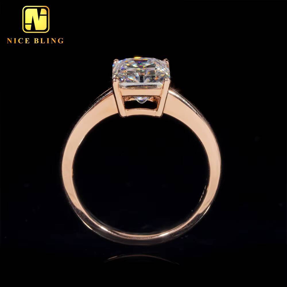 Luxury Radiant Cut Diamond Wedding Rings Women 14K Real Gold VVS Moissanite Engagement Ring for Women