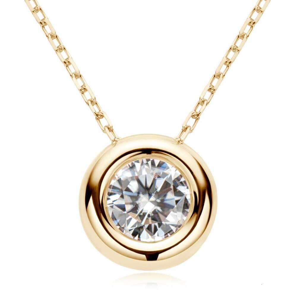 K Family Classic Fashion Versatile Necklace Moissanite Simple High-End Small Bubble Sterling Sier Pendant 33B