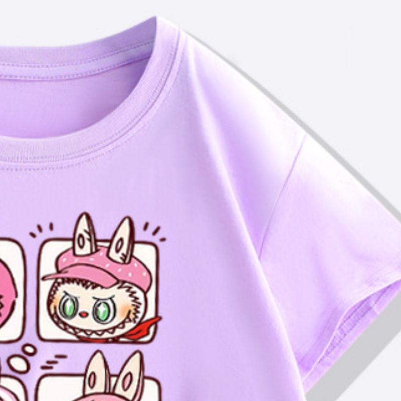 LaBuBu T-shirt for boys and girls, short-sleeved top disney designer clothing soft and comfortable with pattern print design T-shirt summer clothes Li