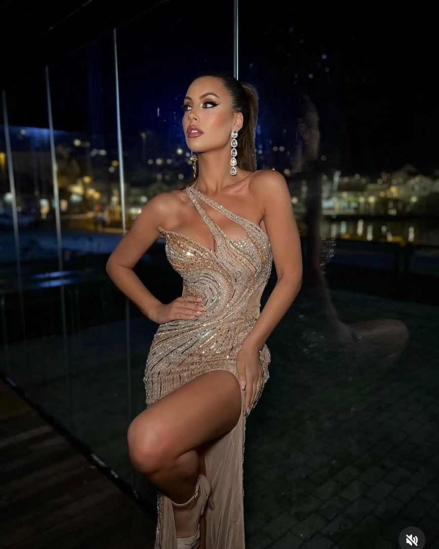 Modern Mermaid Evening Dress One Shoulder Sequins Beaded Prom Gowns Sexy High Splits Floor Length Formal Dresses Customized