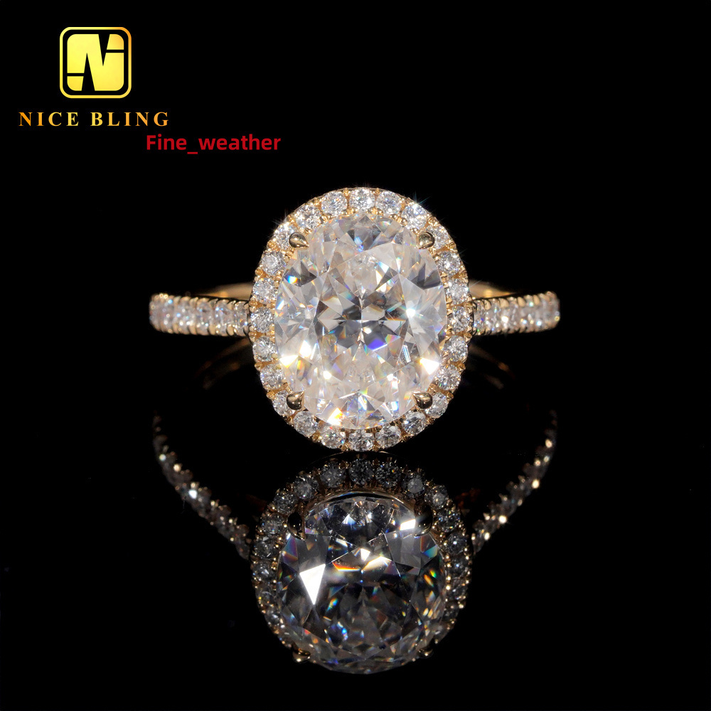 14K Gold Diamond Wedding Rings Women VVS Moissanite Oval Cut Ring Moissanite Engagement Ring for Women