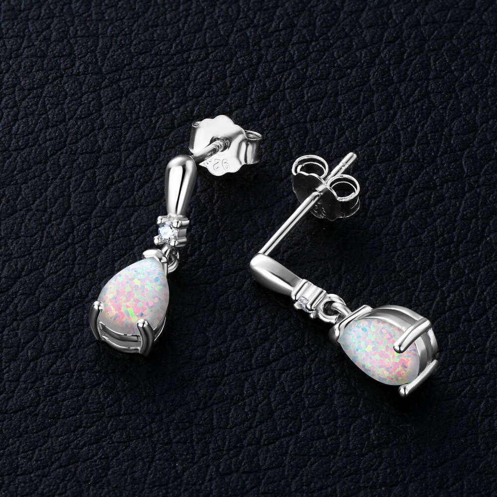 S Pure Sier Earringsfashionable Light Niche Colorful Zircon Jewelry Water Shell 269