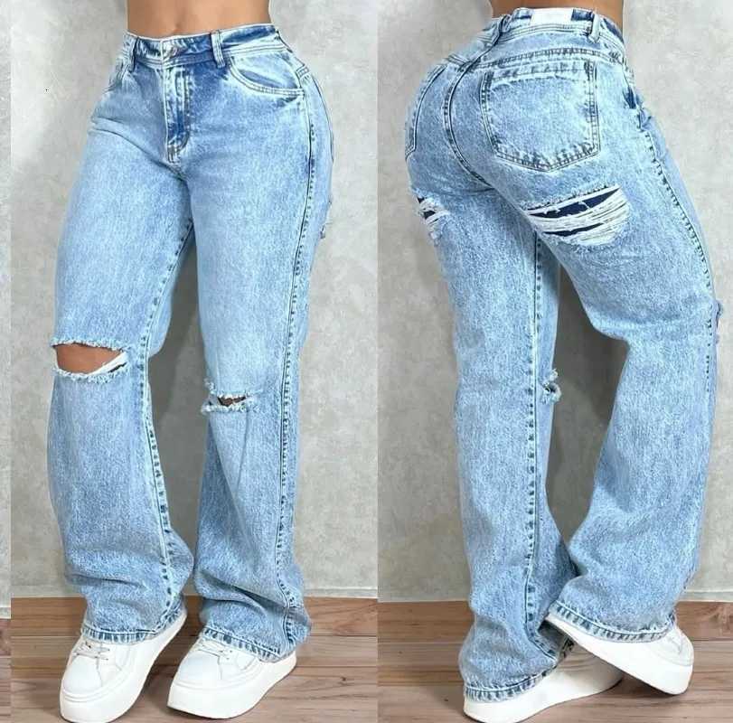 2025 Spring and Summer new trendy high street men ripped jeans y2k hip-hop Gothic slim-fit pants Harajuku street fashion jeans R250716