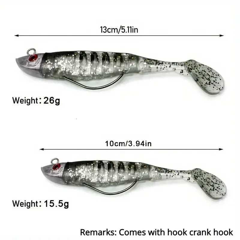 Jigging Soft Bait 10cm15g 13cm 26g Jig Fish T Tail Saltwater Fishing Baits Sea Fishing Silicone Lures Minnow Pike Swimbait Z250717