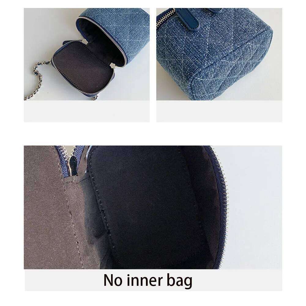 Small Quilted Box Crossbody Purse For Women Designer Demim Mini Top Handle Pouch Bag With Metal Chain Strap