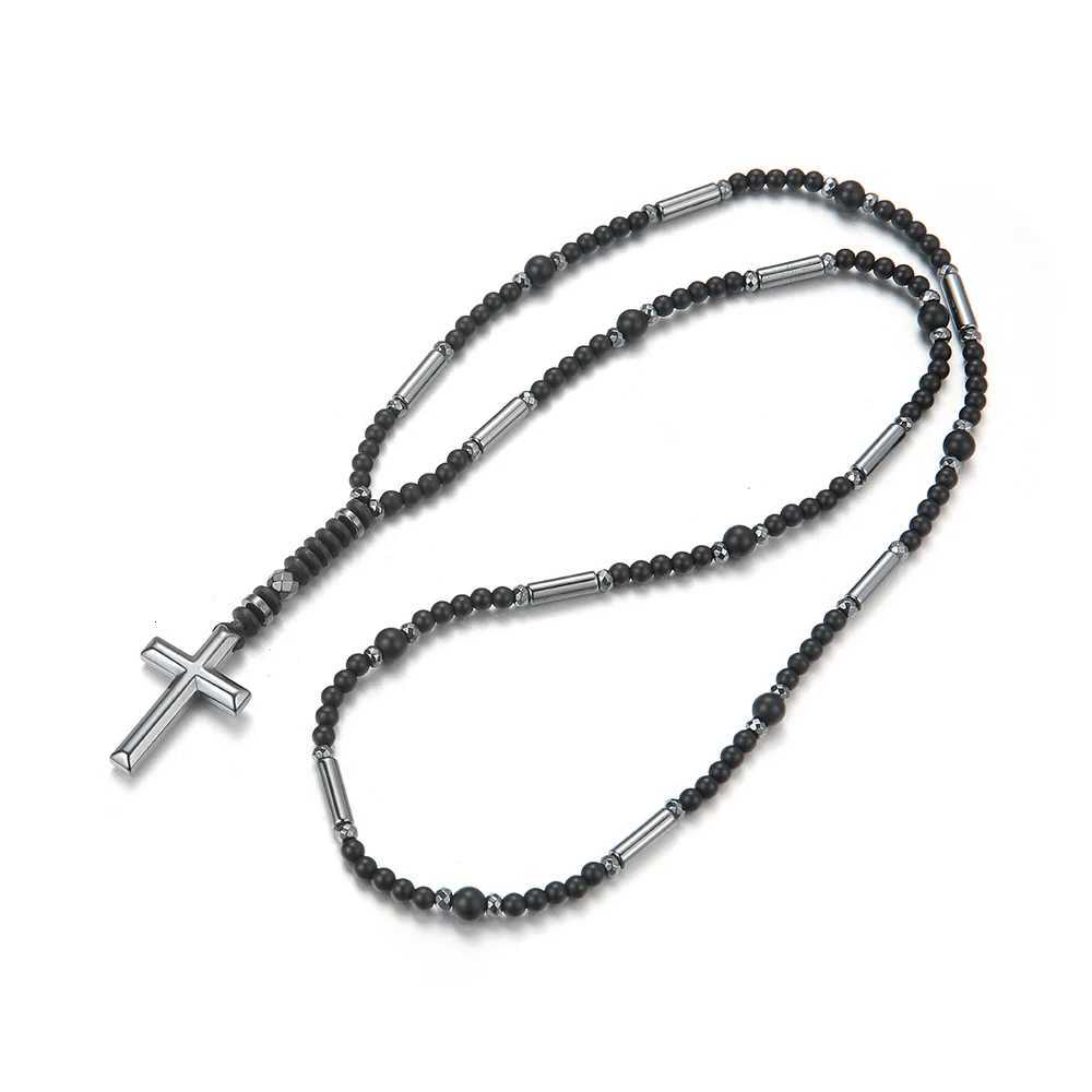 Cool Black Thin Chain Cross Pendant Necklace for Men and Women N075 XJ250717