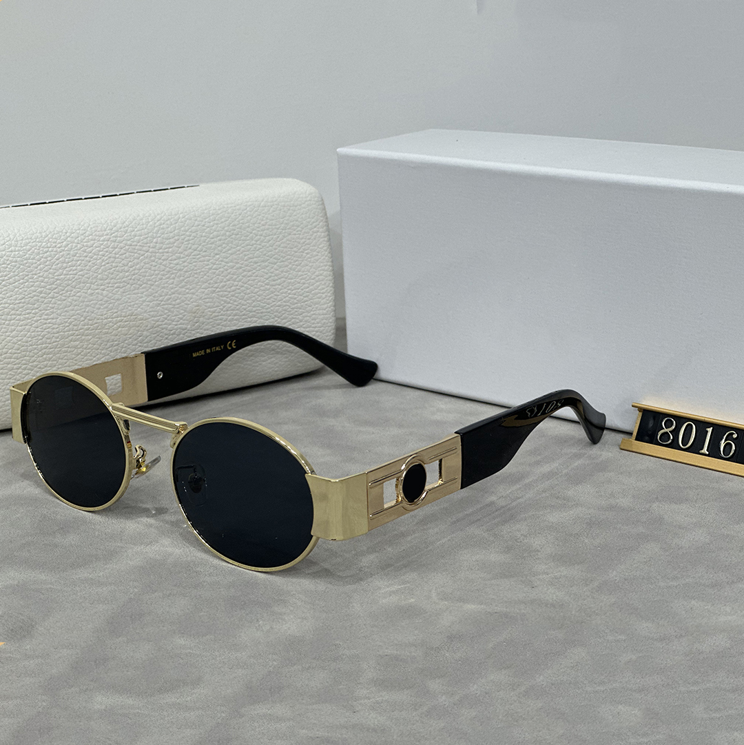 Top Quality Designer Sunglasses For Women Men Beach Men Sun Glasses Men Trendy Square Metal Legs Letter Eyeglasses Oval Luxury Monogram 8061 Sunglasses with box