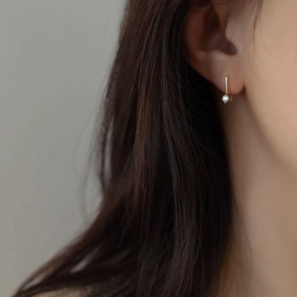 Original Silver 925 14K Gold Simple Hook Earrings for Women Piercing Wedding Luxury Elegant Jewelry y250715