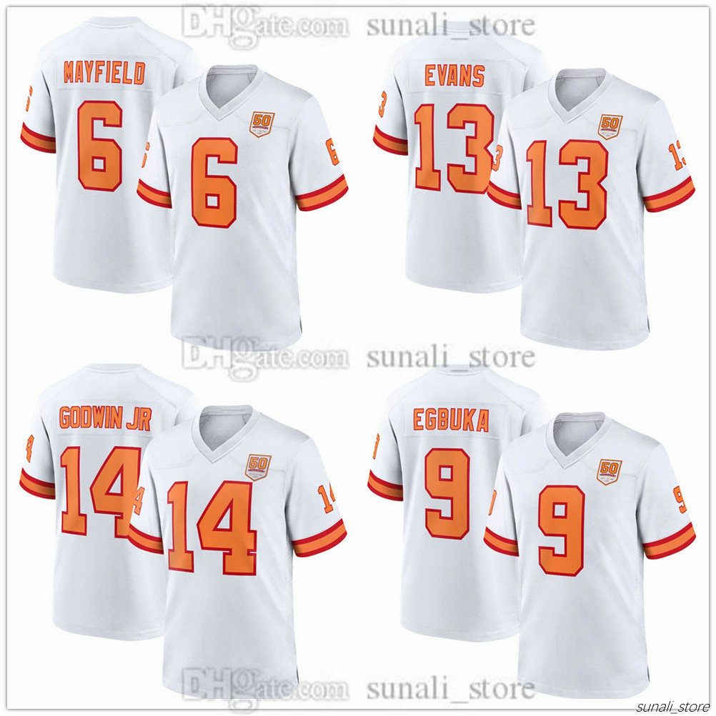 '76 50th Men Football Jersey 40 Mike Alstott 47 John Lynch 20 Ronde Barber 55 Derrick Brooks 97 Simeon Rice 56 Hardy Nickerson 12 Tom Brady Stitched