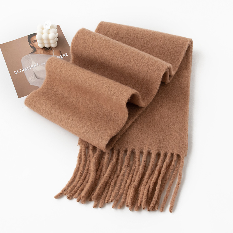 K1382 Wool scarf 2025 autumn and winter solid color versatile men and women cashmere scarf thick warm neck scarf