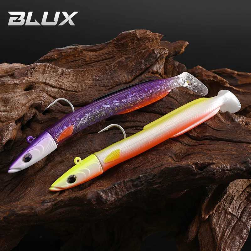BLUX Happy Sandeel 11cm 17g Soft Live Eel Fishing Lure Paddle Tail Jig Head Hook Vinyls Vibration Artificial Bait Saltwater Gear Z250717