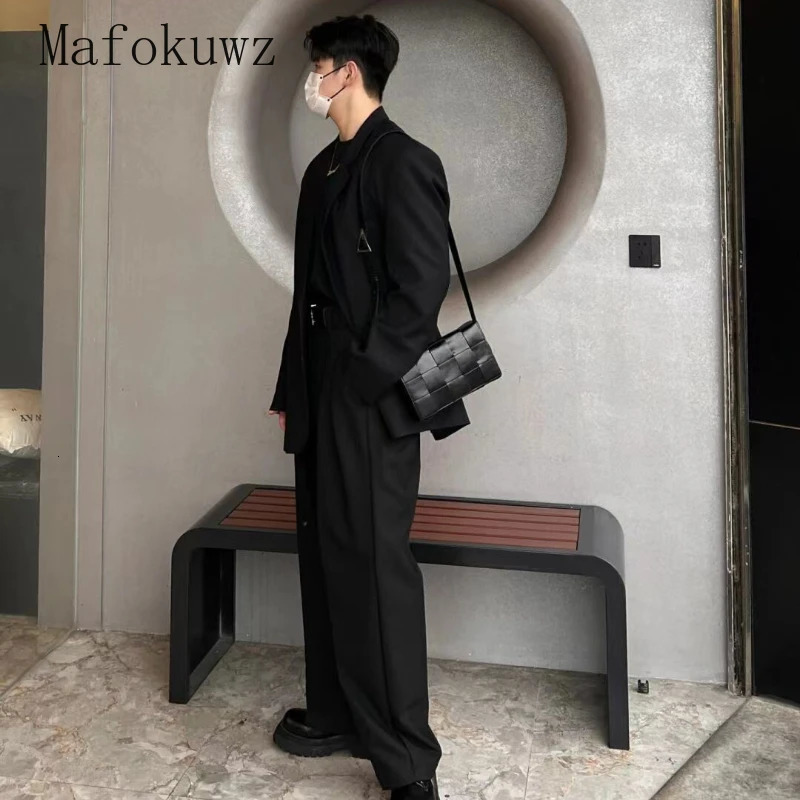 Spring Autumn Lapel Blazers Set Fashion Casual Loose and Handsome High Street Jackets Trousers Bottoming Shirt Suit Male Clothes 250715