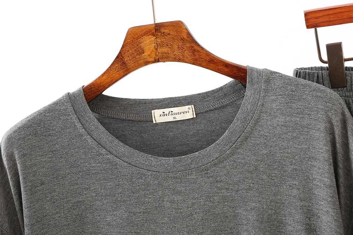 Japanese New Style Modal Spring and Autumn Mens Pajamas Long-Sleeved Loose Large Size Home Service Suit Mens Pajama Set Sleepwear W250717