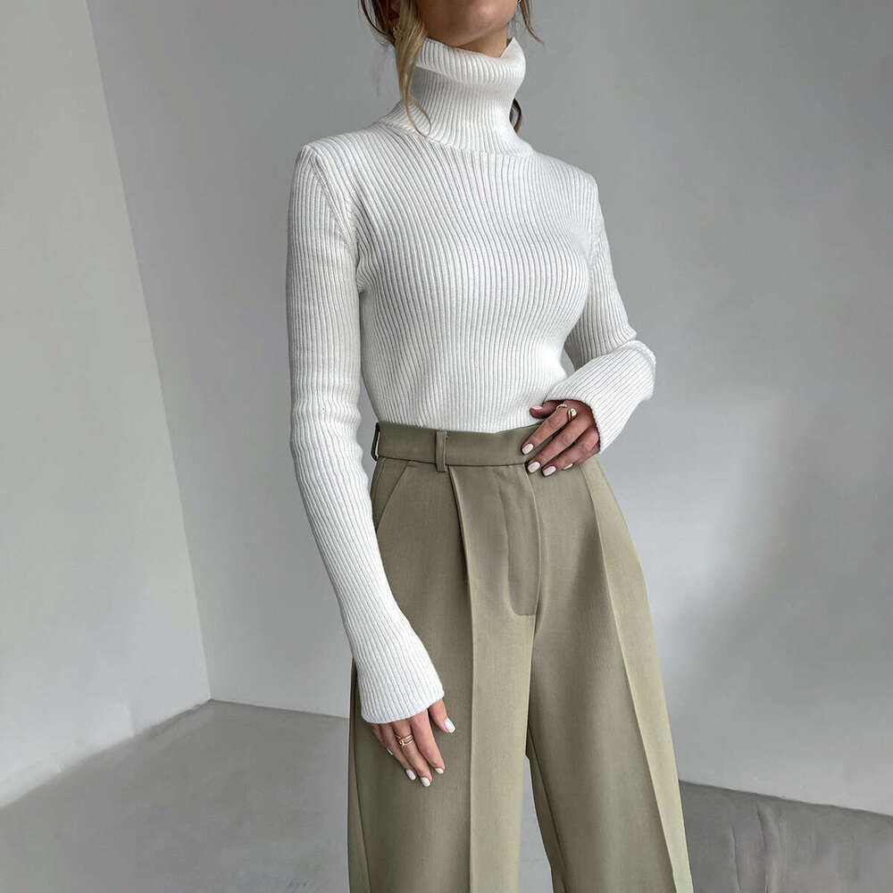 Long Autumn Winter Knitted Base Shirt Slim Fit Plus Version Turtleneck Pullover Sweater B5
