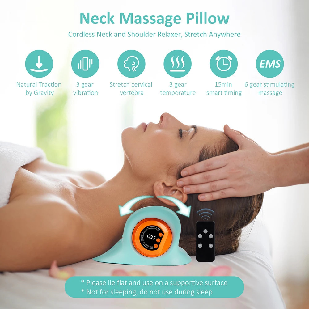 Electric Neck Cervical Massager Head Pillow Neck Traction Vibration Kneading Massage Pillow Ergonomic Neck Support Stretcher 250716